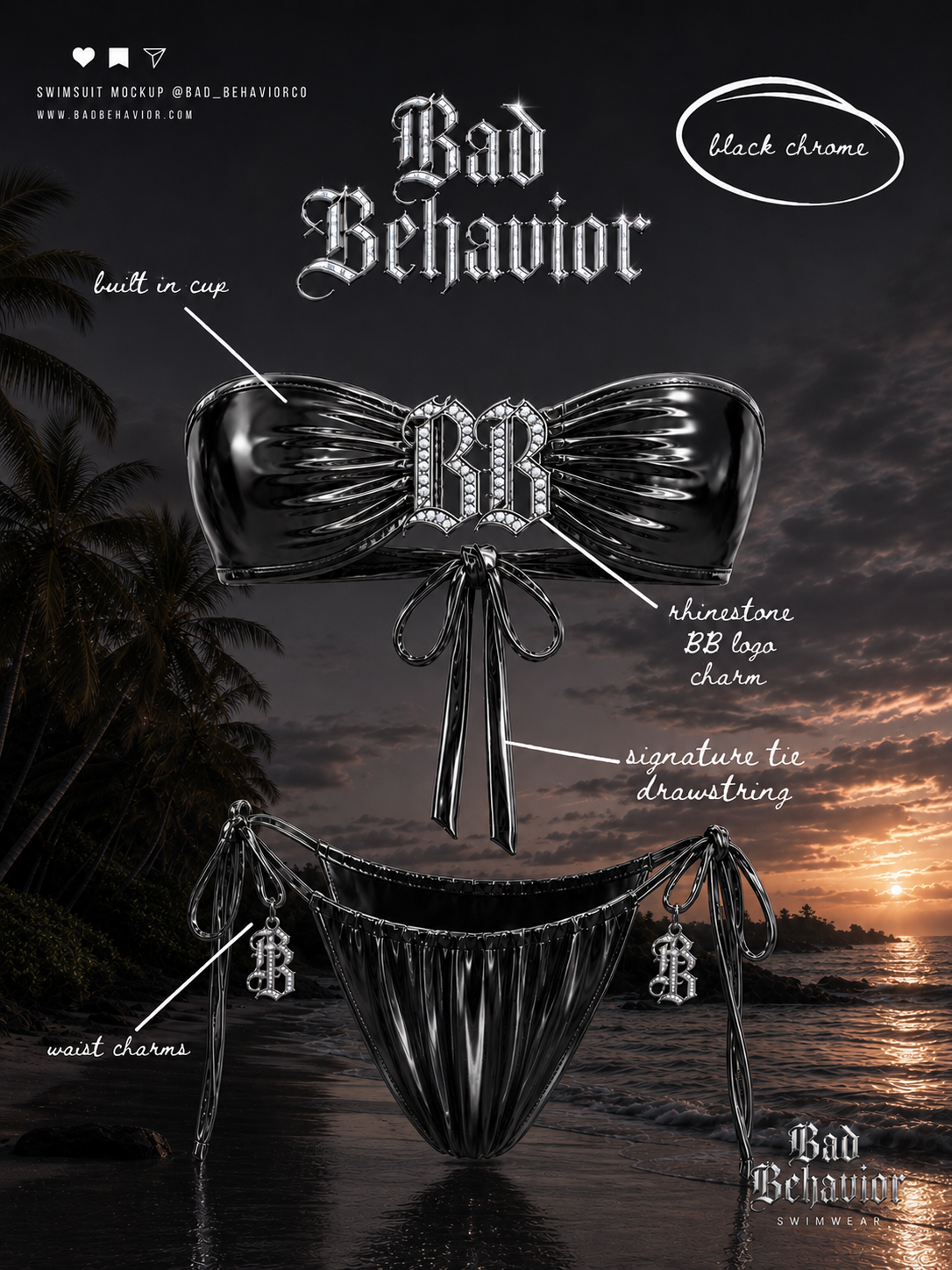 Bad Behavior black chrome bikini